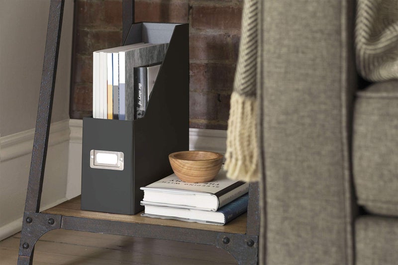 Snap-N-Store Fiberboard Magazine File with PVC Laminate, 12.25 x 3.88 x 9.75 Inches, Black (SNS01565) - Image 5